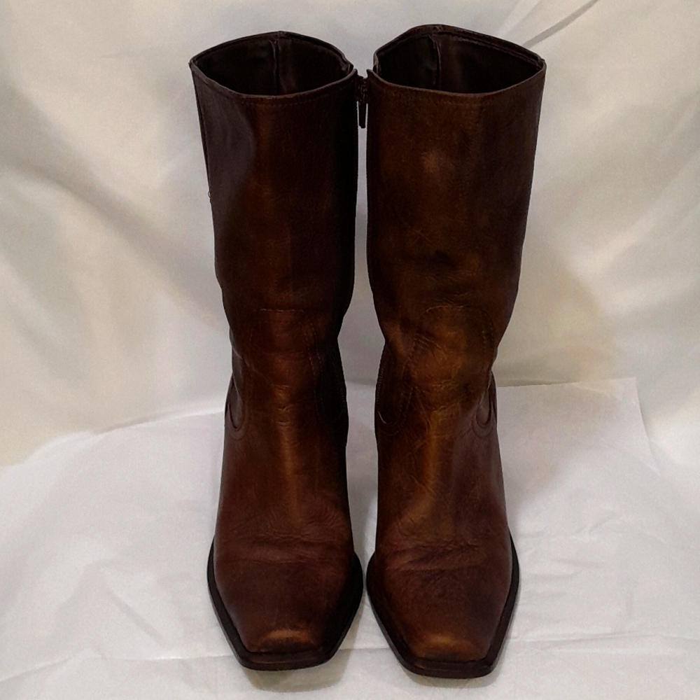 Steve Madden Brown Leather Heeled Boots